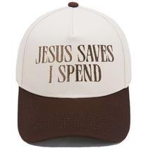 Boné de beisebol de algodão Trucker com bordado Jesus Saves”