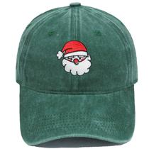Boné de beisebol de algodão vintage lavado com bordado de Papai Noel
