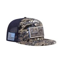 Boné De Beisebol De Malha Bordado Com Bandeira Dos EUA, Estilo Hip Hop, Aba Reta, Chapéu De Lazer