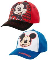 Boné de beisebol Disney Boys Mickey Mouse, pacote com 2 unidades, tamanho 2-4T, 2-7 anos
