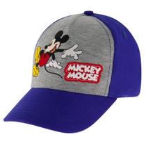 Boné de beisebol Disney Mickey Mouse azul/cinza para meninos de 2 a 4 anos