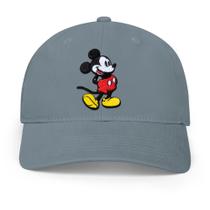 Boné de beisebol Disney Mickey Mouse, chapéu cinza ajustável
