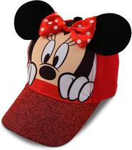 Boné de beisebol Disney Minnie Mouse Glitter para meninas de 2 a 7 anos Boné de beisebol Disney Minnie Mouse Glitter para meninas de 2 a 7 anos