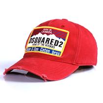 Boné de beisebol DSQUARED2 masculino de algodão vermelho, tamanho ajustável