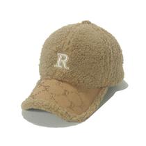 Boné de beisebol Faux Shearling com R” bordado para adulto Boné de beisebol Faux Shearling com R” bordado para adulto