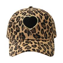 Boné De Beisebol Feminino Com Estampa De Leopardo Retrô Em Tecido Atoalhado, Estilo Outono, Aba