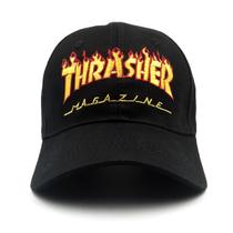 Boné de beisebol Flame Embroidery para homens Snapback Cotton