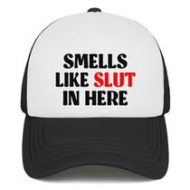 Boné de beisebol Funny Trucker SMELLS LIKE SLUT HERE