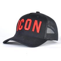 Boné de beisebol ICONS Sports Cap bordado respirável preto