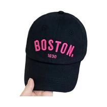 Boné de beisebol infantil moderno com letras bordadas Boston, boné casual com aba curta para meninos