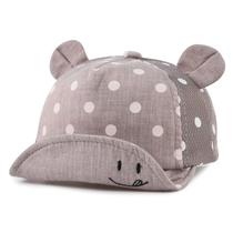 Boné de beisebol JANGANNSA Polka Baby para 6 a 24 meses com orelhas de urso Boné de beisebol JANGANNSA Polka Baby para 6 a 24 meses com orelhas de urso