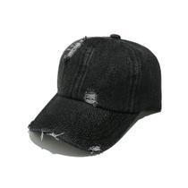 Boné de beisebol, jeans de algodão lavado, envelhecido, rasgado, unissex Boné de beisebol, jeans de algodão lavado, envelhecido, rasgado, unissex