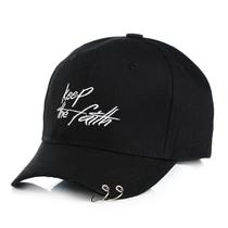 Boné de beisebol Keep the Faith, chapéu de anime preto para homens