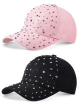 Boné de beisebol Loopeer, ajustável, respirável, strass, 2 unidades Boné de beisebol Loopeer, ajustável, respirável, strass, 2 unidades