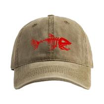 Boné De Beisebol Masculino Estilo Esqueleto Com Efeito Desgastado Para Pesca Ao Ar Livre, Estilo