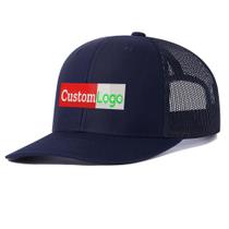 Boné de beisebol Mesh Trucker, logotipo personalizado, azul marinho
