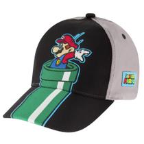 Boné de beisebol Nintendo Super Mario Grey para meninos 4-7 anos Boné de beisebol Nintendo Super Mario Grey para meninos 4-7 anos