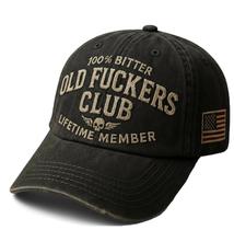Boné de beisebol Old Fuckers Club Vintage 100% preto amargo Boné de beisebol Old Fuckers Club Vintage 100% preto amargo
