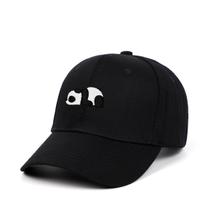 Boné de beisebol Pandas Anime Snapback Hat de algodão preto unissex Boné de beisebol Pandas Anime Snapback Hat de algodão preto unissex