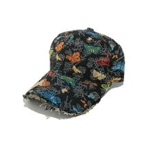 Boné de beisebol poli-algodão com padrão de borboleta unissex