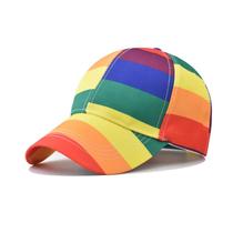 Boné de beisebol Rainbow Stripe Trucker Cotton para adulto