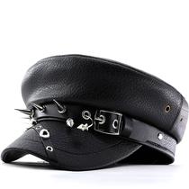 Boné de beisebol Trucker com design punk spiked stud em material sintético