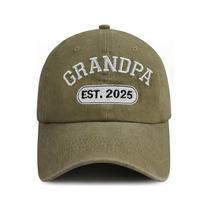 Boné de beisebol Trucker Grandpa EST. 2025 algodão bordado