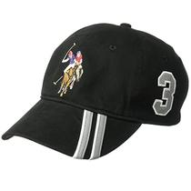 Boné de beisebol U.S. Polo Assn. Chapéu de papai bordado preto