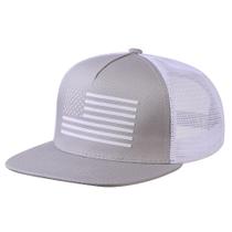Boné de beisebol UALON Snapback Trucker Hat American Flag Cinza/Branco Boné de beisebol UALON Snapback Trucker Hat American Flag Cinza/Branco