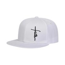 Boné De Beisebol Unissex Ajustável Com Bordado De Cruz E Letras De Fé, Estilo Hip-hop, Para