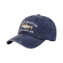 Boné de Beisebol Unissex Ajustável com Bordado de Peixe - Protetor Solar para Primavera/Outono Boné de Beisebol Unissex Ajustável com Bordado de Peixe - Protetor Solar para Primavera/Outono