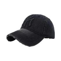 Boné De Beisebol Unissex Ajustável Em Denim Com Bordado De Letras, Chapéu Casual Para Primavera E