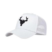 Boné de Beisebol Unissex com Bordado de Chifres de Animal - Ajustável, Protetor Solar para Primavera/Verão