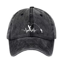 Boné De Beisebol Unissex Retrô Com Estampa De Pesca Lavada, Proteção Solar, Casual Para Uso Ao Ar Boné De Beisebol Unissex Retrô Com Estampa De Pesca Lavada, Proteção Solar, Casual Para Uso Ao Ar