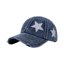 Boné De Beisebol Unissex Retrô Y2K Com Estrelas Em Jeans Lavado, Estilo Snapback, Para Outono E