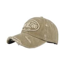 Boné De Beisebol Unissex Vintage Em Algodão Lavado Com Bordado De Nova Orleans, Estilo Snapback Para
