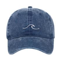 Boné De Beisebol Vintage Com Padrão De Ondas Lavadas E Bordado Em Algodão Para Homens E Mulheres,