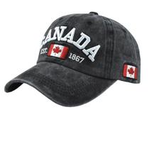 Boné de beisebol vintage de algodão lavado com bordado canadense