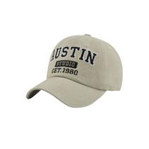 Boné de beisebol vintage de algodão lavado com letras AU bordado