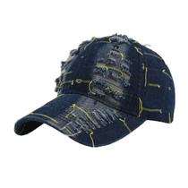 Boné de beisebol vintage de algodão lavado com padrão envelhecido