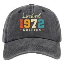 Boné de beisebol vintage de algodão lavado, edição limitada de 1972