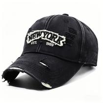 Boné de Beisebol Vintage Desgastado com Letras Bordadas new york -