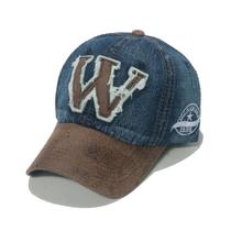 Boné de beisebol vintage jeans liso, chapéu liso, camionista, algodão, unissex