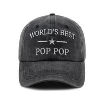 Boné de beisebol vintage lavado Trucker Cotton World's Best Pop Pop Boné de beisebol vintage lavado Trucker Cotton World's Best Pop Pop