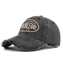 Boné De Beisebol Vintage Unissex Em Algodão Lavado Com Bordado De Nova Orleans, Estilo Snapback Para