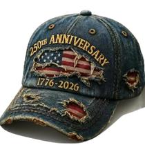 Boné de beisebol Yuonry USA 250º aniversário Distressed Vintage Boné de beisebol Yuonry USA 250º aniversário Distressed Vintage