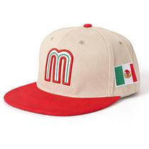Boné de beisebol ZENRUIMING Bandeira Nacional Mexicana M Logo Marrom