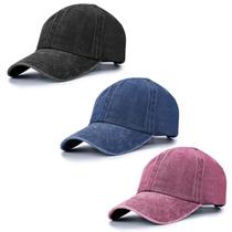 Boné de beisebol ZOORON vintage lavado, envelhecido, unissex, pacote com 3