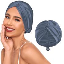 Boné de cabelo de cetim de seda Baqzqudnl ajustável para dormir Boné de cabelo de cetim de seda Baqzqudnl ajustável para dormir