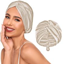 Boné de cabelo de cetim de seda para dormir Baqzqudnl ajustável